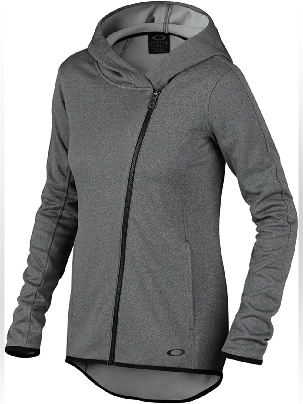 Oakley Womens Full Zip Hoodie Jacket Asymmetrical Zip-Up Fleece Hoodie